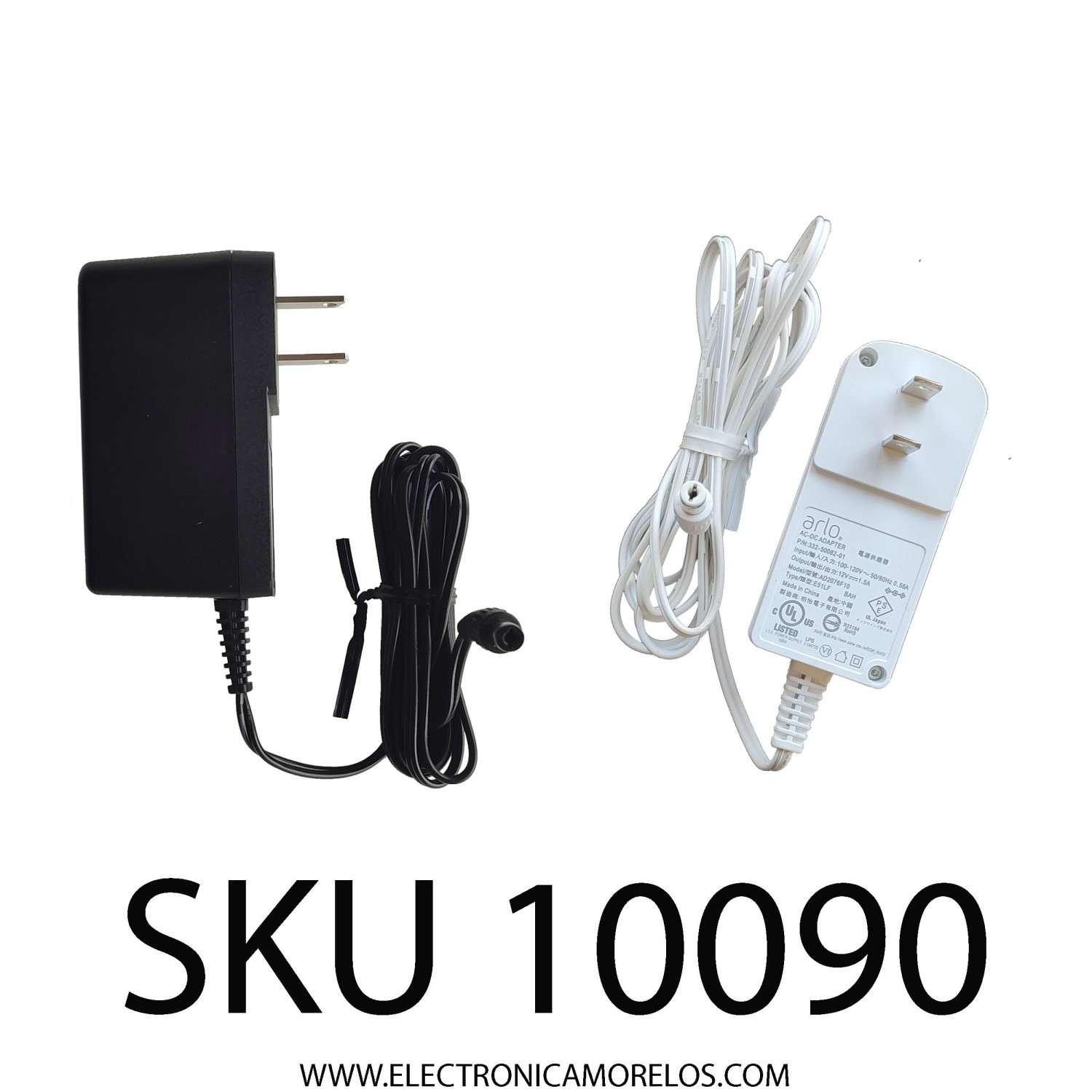 ADAPTADOR ARLO / BLANCO / NEGRO / NUMERO DE PARTE AD2076F10 / 332-50082-01 / 332-50082-02 / 332-11092-01 /  332-50030-03 / 312114001500820R54 / 100-120V / 12...1.5A / E51LF / MODELO VMB5000 /EN LA COMPRA POR MAYOREO MEJORAMOS EL PRECIO	